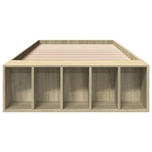 vidaXL Posteľný rám dub sonoma 75x190 cm kompozitné drevo – Obrázok 4