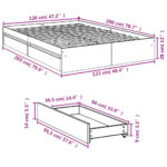 vidaXL Posteľný rám so zásuvkami dub sonoma 120x200cm kompozitné drevo – Obrázok 10