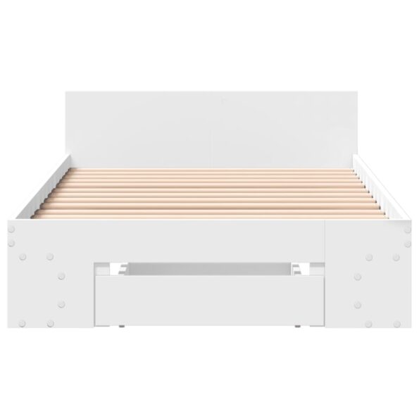 vidaXL Posteľný rám so zásuvkou biely 75x190 cm kompozitné drevo – Obrázok 4