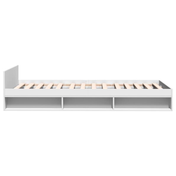 vidaXL Posteľný rám so zásuvkou biely 75x190 cm kompozitné drevo – Obrázok 5