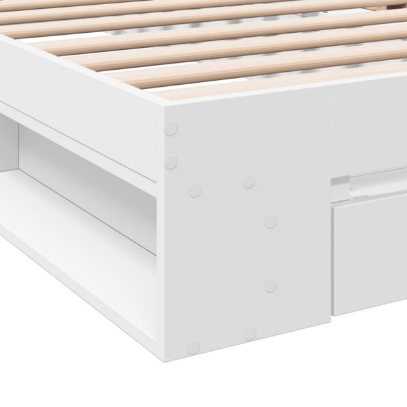 vidaXL Posteľný rám so zásuvkou biely 75x190 cm kompozitné drevo – Obrázok 8