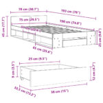 vidaXL Posteľný rám so zásuvkou biely 75x190 cm kompozitné drevo – Obrázok 10