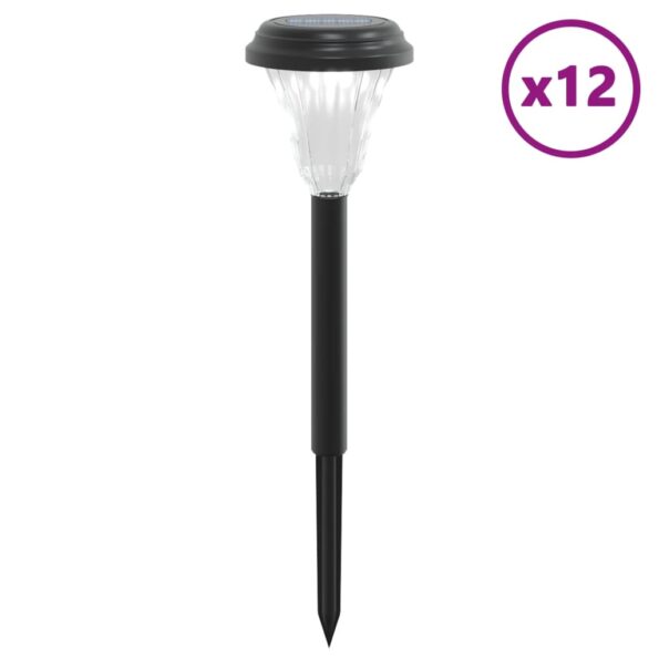 vidaXL Solárne osvetlenie chodníka so zemnými hrotmi 12 ks biele – Obrázok 2