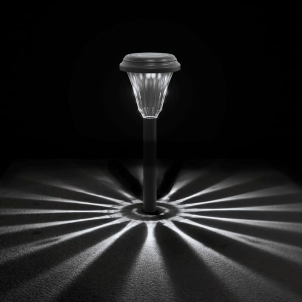 vidaXL Solárne osvetlenie chodníka so zemnými hrotmi 12 ks biele – Obrázok 7