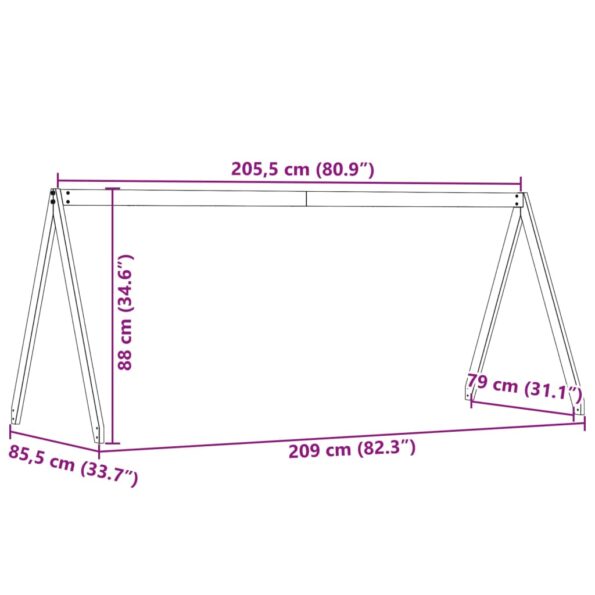 vidaXL Strecha na detskú posteľ 209x85,5x88 cm borovicový masív – Obrázok 9