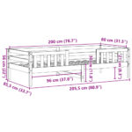 vidaXL Posteľný rám 80x200 cm borovicový masív – Obrázok 9