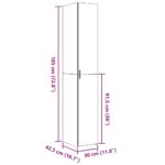 vidaXL Vysoká skrinka, čierna 30x42,5x185 cm, kompozitné drevo – Obrázok 10