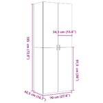 vidaXL Vysoká skrinka čierna 70x42,5x185 cm kompozitné drevo – Obrázok 9