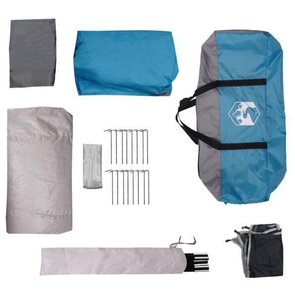 vidaXL Rodinný stan tunelový 6 osôb modrý vodeodolný – Obrázok 11