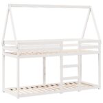 vidaXL Poschodová posteľ so strechou biela 80x200 cm borovicový masív – Obrázok 2
