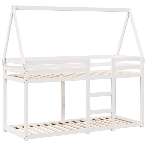vidaXL Poschodová posteľ so strechou biela 80x200 cm borovicový masív – Obrázok 2