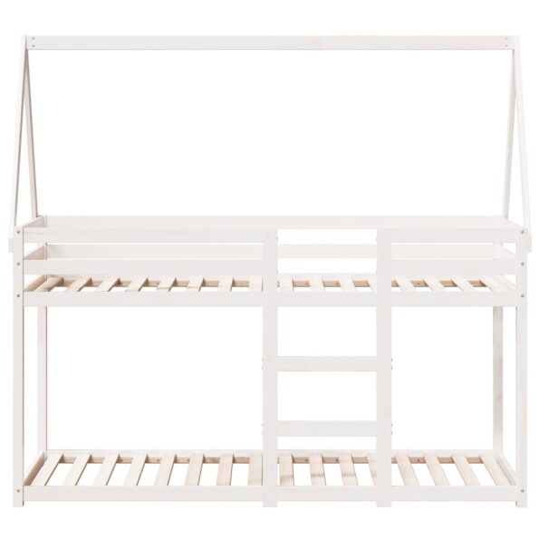 vidaXL Poschodová posteľ so strechou biela 80x200 cm borovicový masív – Obrázok 4