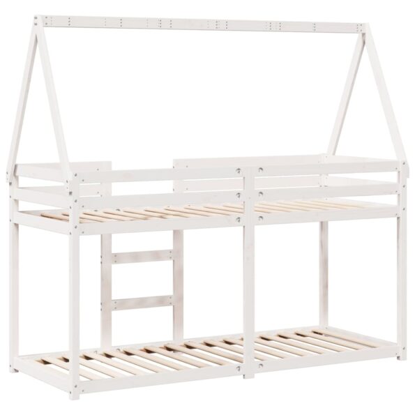 vidaXL Poschodová posteľ so strechou biela 80x200 cm borovicový masív – Obrázok 6