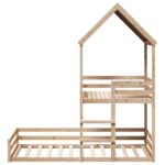 vidaXL Poschodová posteľ so strechou 90x200 cm borovicový masív – Obrázok 4