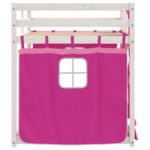 vidaXL Poschodová posteľ so závesmi ružová 80x200 cm masívna borovica – Obrázok 6