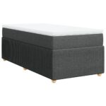 vidaXL Boxspring posteľ s matracom tmavosivá 90x200 cm látka – Obrázok 2
