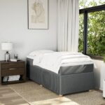 vidaXL Boxspring posteľ s matracom tmavosivá 90x200 cm látka – Obrázok 3