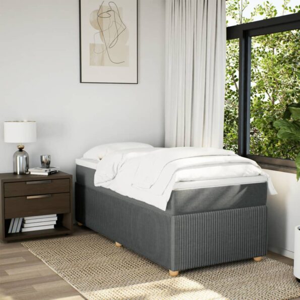 VXL8721102704222_g_en_hd_1.jpg vidaXL Boxspring posteľ s matracom tmavosivá 90x200 cm látka – Obrázok 3