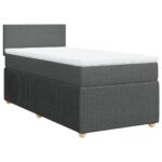 vidaXL Boxspring posteľ s matracom tmavosivá 90x200 cm látka – Obrázok 2