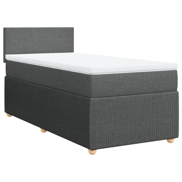 vidaXL Boxspring posteľ s matracom tmavosivá 90x200 cm látka – Obrázok 2