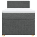 vidaXL Boxspring posteľ s matracom tmavosivá 90x200 cm látka – Obrázok 4