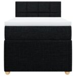 vidaXL Posteľný rám boxspring s matracom čierny 90x200 cm látka – Obrázok 4