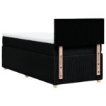 vidaXL Posteľný rám boxspring s matracom čierny 90x200 cm látka – Obrázok 6