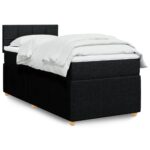 vidaXL Posteľný rám boxspring s matracom čierny 90x200 cm látka