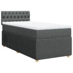 vidaXL Boxspring posteľ s matracom tmavosivá 90x200 cm látka – Obrázok 2