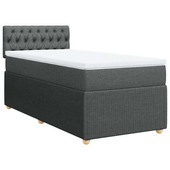 vidaXL Boxspring posteľ s matracom tmavosivá 90x200 cm látka – Obrázok 2