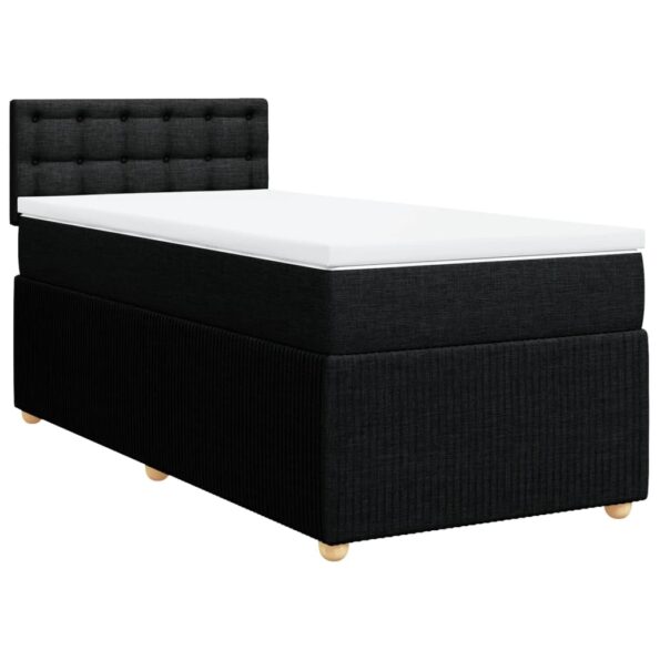 vidaXL Posteľný rám boxspring s matracom čierny 90x200 cm látka – Obrázok 2