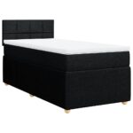 vidaXL Posteľný rám boxspring s matracom čierny 90x200 cm látka – Obrázok 3