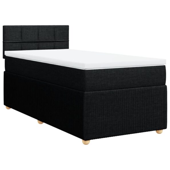 vidaXL Posteľný rám boxspring s matracom čierny 90x200 cm látka – Obrázok 3