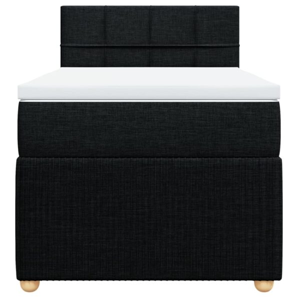 vidaXL Posteľný rám boxspring s matracom čierny 90x200 cm látka – Obrázok 6