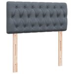 vidaXL Posteľný rám boxspring s matracom tmavosivý 90x200 cm zamat – Obrázok 12