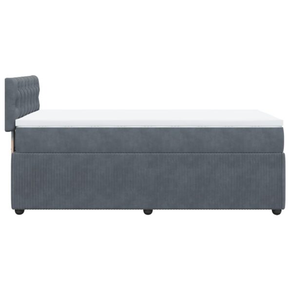 vidaXL Posteľný rám boxspring s matracom tmavosivý 90x200 cm zamat – Obrázok 7