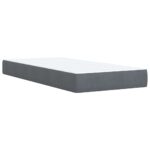 vidaXL Posteľný rám boxspring s matracom tmavosivý 90x200 cm zamat – Obrázok 10