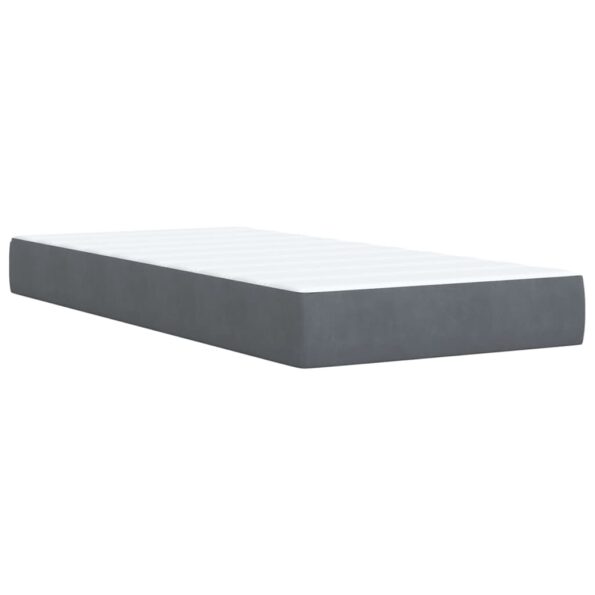 vidaXL Posteľný rám boxspring s matracom tmavosivý 90x200 cm zamat – Obrázok 10