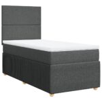 vidaXL Boxspring posteľ s matracom tmavosivá 90x200 cm látka – Obrázok 2