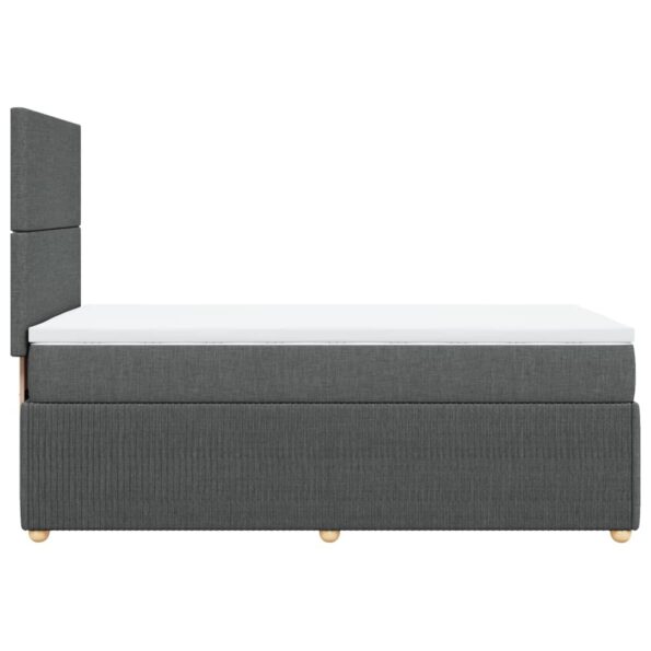 vidaXL Boxspring posteľ s matracom tmavosivá 90x200 cm látka – Obrázok 5