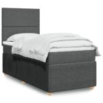 vidaXL Boxspring posteľ s matracom tmavosivá 90x200 cm látka