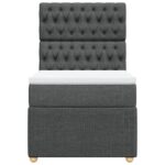 vidaXL Boxspring posteľ s matracom tmavosivá 90x200 cm látka – Obrázok 4