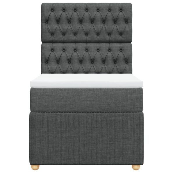 vidaXL Boxspring posteľ s matracom tmavosivá 90x200 cm látka – Obrázok 4