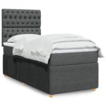 vidaXL Boxspring posteľ s matracom tmavosivá 90x200 cm látka