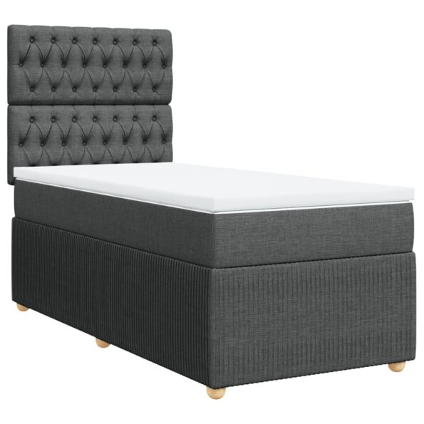 vidaXL Boxspring posteľ s matracom tmavosivá 90x200 cm látka – Obrázok 3