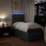 vidaXL Boxspring posteľ s matracom tmavosivá 90x200 cm látka – Obrázok 4