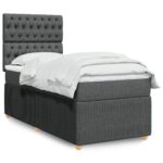 vidaXL Boxspring posteľ s matracom tmavosivá 90x200 cm látka
