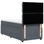 vidaXL Posteľný rám boxspring s matracom tmavosivý 90x200 cm zamat – Obrázok 8