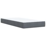 vidaXL Posteľný rám boxspring s matracom tmavosivý 90x200 cm zamat – Obrázok 11