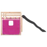 vidaXL Poschodová posteľ šmykľavka a závesy ružová 90x200 cm – Obrázok 9